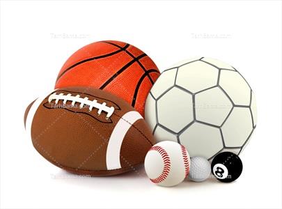تصویر با کیفیت توپ های ورزشی کنار هم
